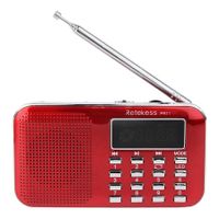 Pocket Radio Digital AM FM Rechargeable Elder Radio Digital Tuning, MP3 Music Player Speaker Support TF, AUX, USB Port(Red)
