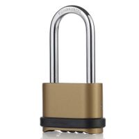 4 Digit Combination Lock Zink Alloy Padlock with Long Shackle Combo Padlock for Outdoor Use ,Sheds, Locker, Storage Unit, Gym and Gate