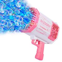 Bubble Machine Gun Pink Toys for Girls,69 Holes Bubble Guns with Thousands Bubbles and Colorful Lights,Cool Outdoor Toys Fun Gifts for Toddler Kids and Adult (Pink)
