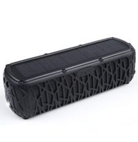 Solar Bluetooth Speaker Portable Waterproof Speaker with Mic Stereo Sound with Bass Home Wireless Speaker-Black