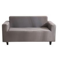 Stretch Sofa Covers 1 Piece Polyester Spandex Fabric Living Room Couch Slipcovers (Medium, Light Gray)