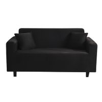 Stretch Sofa Covers 1 Piece Polyester Spandex Fabric Living Room Couch Slipcovers ( Medium,Black)