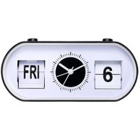 Manual Analog Flip Table Alarm Clock Retro Silent Quartz Mood Design Showing Date Day Month