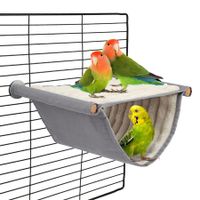 Winter Warm Bird Nest Bed Hanging Hammock Snuggle Hut Parrot House Tent Toy Bird Cage Perch for Parakeet Budgies Cockatiels Lovebird Cockatoo Finch Hamster Chinchilla Guinea Pig (Grey)