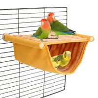 Winter Warm Bird Nest Bed Hanging Hammock Snuggle Hut Parrot House Tent Toy Bird Cage Perch for Parakeet Budgies Cockatiels Lovebird Cockatoo Finch Hamster Chinchilla Guinea Pig (Yellow)