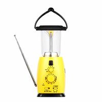 Camping Lantern Solar Rechargeable  Hand Crank  4-way Powered AM/FM Radio 8 LED Flashlight  Cell Phone Charger, Support AA Battery for Hike Climbing
