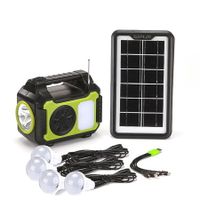 Power Station 6v 3.5W Solar Generator Panel Flashlights AUX FM MP3 PLAYER Radio  10K mAH Battery USB DC Outlets  Outdoor Camping Emergency HurricaneFish
