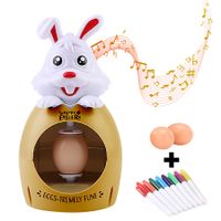 Easter Egg Decorating Spinner With Music Eggs Pens Kids Gift Plastic Holidays  Children Play Arts And Crafts White Rabbit And Brown Egg