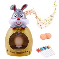 Easter Egg Decorating Spinner With Music Eggs Pens Kids Gift Plastic Holidays  Children Play Arts And Crafts Grey Rabbit And Brown Egg