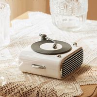 Retro Wireless Bluetooth Speaker 6D Surround Sound Vintage Record Music Player White