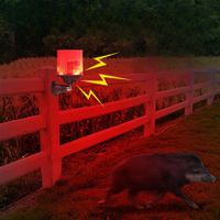 Solar Alarm, Infrared Timed Alarm Light, 13 Built-in Sound Effects Recordable, 8 Red LED , Suitable for Orchards, Construction Sites, Farm Barns