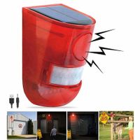 Solar Sound & Light Alarm Motion Sensor Motion Detector 129db Security Siren Light IP65 Waterproof for Farm,Villa,Home,Yard,Barn