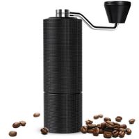 Manual Coffee Grinder,Stainless Steel Conical Burr Coffee Grinder Manual,Hand Coffee Grinder with Adjustable Setting,for Espresso to French Press - Chestnut C3,Black