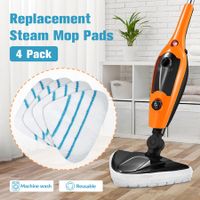 Steam Mop Replacement Pads Cloths 4 Pack Replaceable for 14in1 Steamer Cleaner Electric Handheld Garment Carpet Floor Reusable Washable