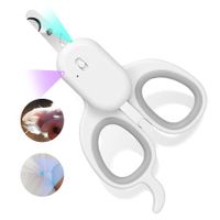 Pet Nail Clipper with LED & -U-V Light Claw Trimmer with Ultra LED Light for Dog Cat Small Animals-Grey