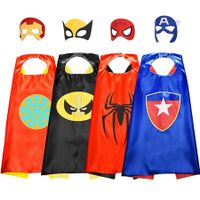 Set of 4 Superhero Cape Set Toys for Boys Girls Party Supplies Christmas Halloween Gifts