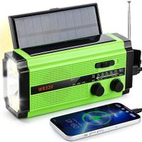 Solar Panels Emergency Hand Crank Radio AM FM NOAA Weather Alert Survival Radio with Super Bright Flashlight Phone Charger