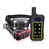 2xDog Training Collar  Rechargeable Pet Training  Dog Shock Collars with  Vibration/Beep/Light/Static/Anti-Bark Pet Trainer  (for 2 Dogs)