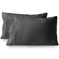 2Pc Brushed Polyester PillowsCase Effen Kleur Envelop Beddengoed  Ultra Zachte PillowsCase Color Grey Standard Size