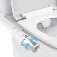 SlimTwist Freshwater Spray Bidet Attachment For Toilet, White, Non-electric Feminine/Posterior Wash  Frontal & Rear Easy Install
