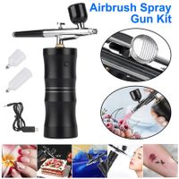 Rechargeable Cordless Airbrush Set Compressor Auto Handheld Airbrush Gun, Portable Wireless Air Brush for Barber, Nail Art, Cake Decor, Model Painting