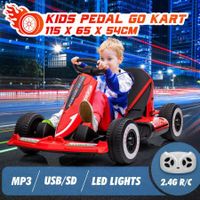 Kids Off Road Ride on Toy Electric Remote Control Go Kart Riding 12V with LED MP3 Battery Red