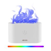 7 Color Light Aromatherapy Flame Light Quiet Mist Humidifiers Aroma Air Diffusers with Auto Shut-Off Protection Atomization Night Light USB Color White