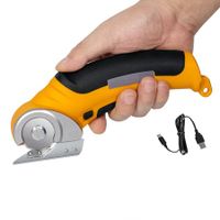 Cordless Electric Scissors,Rotary Cutter for Fabric with Safety Lock, 4.2V Cardboard Cutter Multi-Cutting Tools,Powerful Fabric Cutter for Carpet Leather Felt with Storage Box - Yellow