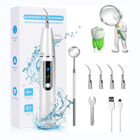 Electric Teeth Cleaner Kit, Plaque Remover for Teeth, Plaque and Tartar Remover Dental Tools with 4 Replaceable Heads and 1 Oral Mirror