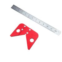 Aluminum Alloy Center Finder, Woodworking Line Gauge Gauge, 45/90 Degree Right Angle Carpenter Ruler, Removable and Replaceable Ruler