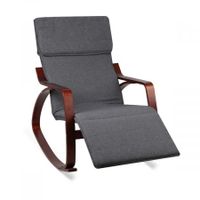 Birch Plywood Adjustable Rocking Lounge Arm Chair with Fabric Cushion - Charcoal