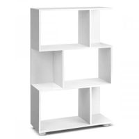 3 Tier Zig Zag Bookshelf - White