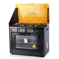 Portable Gas Oven and Stove - Black and Yellow