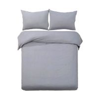 Giselle Bedding Luxury Classic Duvet Doona Quilt Cover Set Hotel Super King Grey