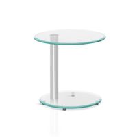 Artiss Side Coffee Table Bedside Furniture Oval Tempered Glass Top 2 Tier