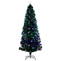 Jingle Jollys 2.4M 8FT LED Christmas Tree Optic Fiber Multi Colour Lights