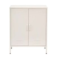 ArtissIn Sweetheart Metal Locker Storage Shelf Shoe Cabinet Buffet Sideboard White