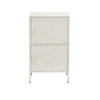 ArtissIn Double Storage Cabinet Shelf Organizer Bedroom White