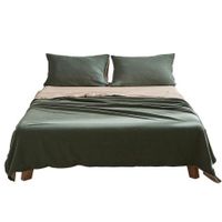 Cosy Club Sheet Set Cotton Sheets Double Green Beige