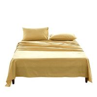 Cosy Club Sheet Set Bed Sheets Set King Flat Cover Pillow Case Yellow