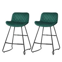 Artiss Bar Stools Kitchen Stool Chairs Chair Velvet Barstool Barstools Green