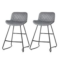 Artiss Bar Stools Kitchen Stool Chairs Chair Velvet Barstool Barstools Grey