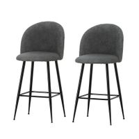 Artiss Bar Stools Kitchen Dining Chair Stool Chairs Sherpa Boucle Charcoal