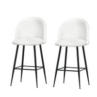 Artiss Bar Stools Kitchen Dining Chair Stool White Chairs Sherpa Boucle