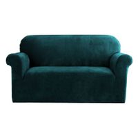 Artiss Velvet Sofa Cover Plush Couch Cover Lounge Slipcover 2 Seater Agate Green
