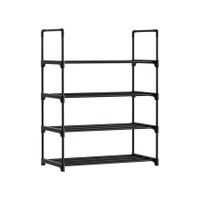 Artiss Shoe Rack Stackable Shelves 4 Tiers 55cm Shoes Storage Stand Black