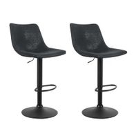 Artiss Set of 2 Bar Stools Gas Lift- Black