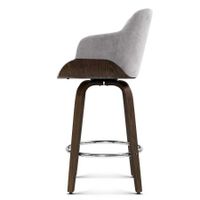 Artiss Velvet Bar Stool Swivel - Grey and Wood