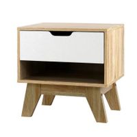 Artiss Bedside Table Drawer Nightstand Shelf Cabinet Storage Lamp Side Wooden