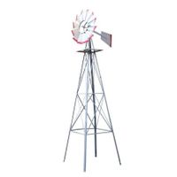 Garden Windmill 6FT 186cm Metal Ornaments Outdoor Decor Ornamental Wind Will